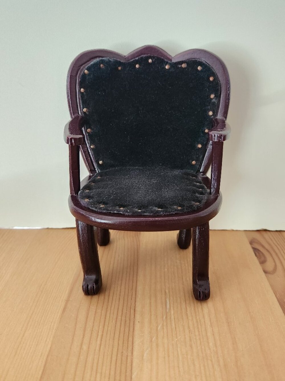 Vintage Miniature Doll House Victorian Wood Chair
